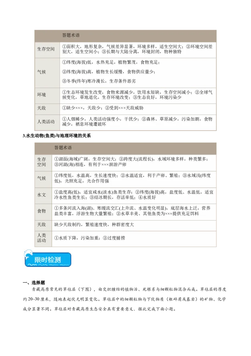 热点10生物与环境-2024年高考地理热点&middot;重点&middot;难点专练（新高考专用）（解析版）_9.2025地理总复习_2024年新高考资料_3.2024专项复习