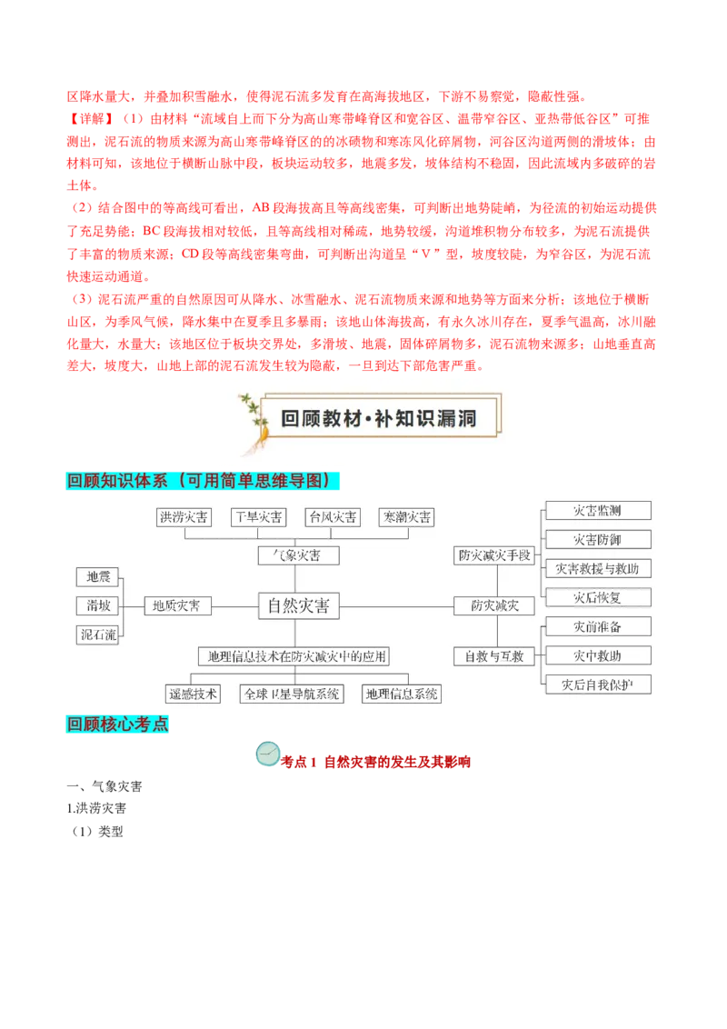 查补知识&middot;通关练专题06自然灾害（解析版）_9.2025地理总复习_2024年新高考资料_5.2024三轮冲刺_查漏补缺2024年高考地理复习冲刺过关（新高考通用）