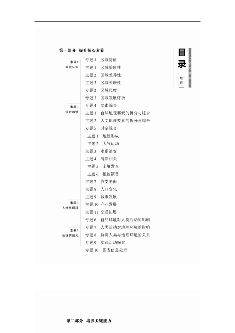 学生目录_9.2025地理总复习_2025年新高考资料_二轮复习_2025年高考地理二轮复习讲义+专题强化练（学生版）_复习讲义