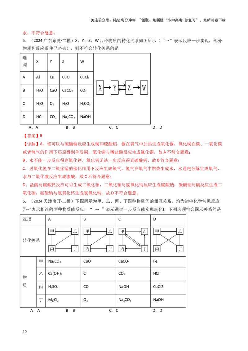 题型02物质推断题（解析版）_02中考总复习（2026版更新中）_05-化学-中考总复习_2025年中考复习资料_备战2025年中考化学真题题源解密
