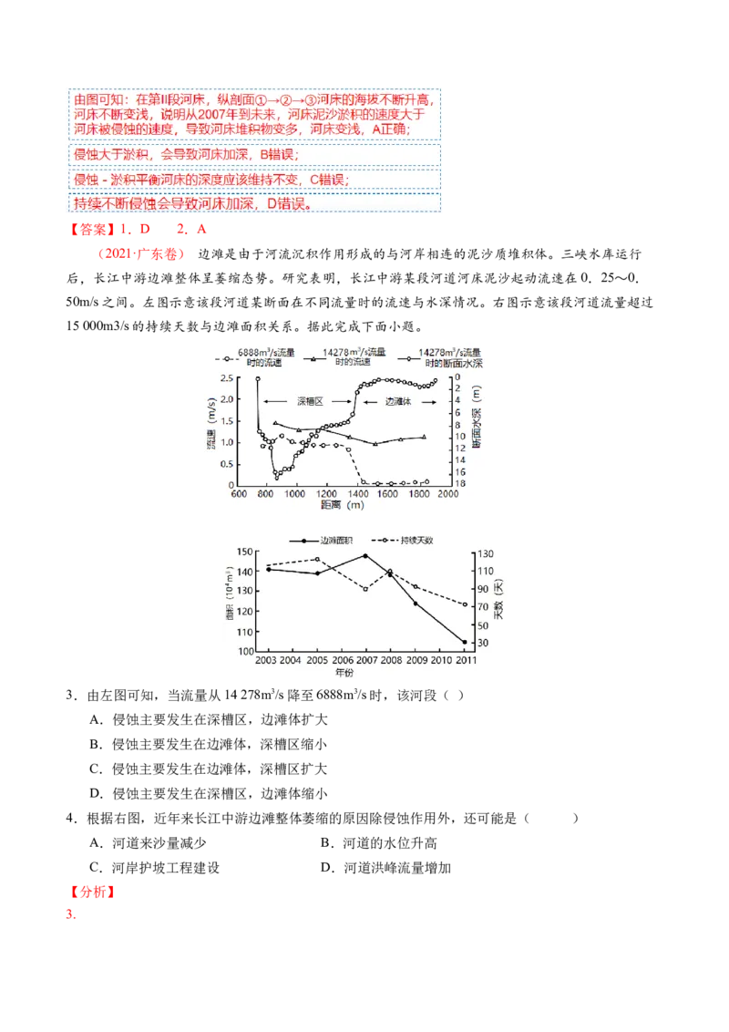 微专题河流冲淤平衡、特殊河流地貌、海岸线的变迁（讲义）（解析版）_9.2025地理总复习_2024年新高考资料_2.2024二轮复习_2024年高考地理二轮复习讲练测（新教材新高考）_微专题