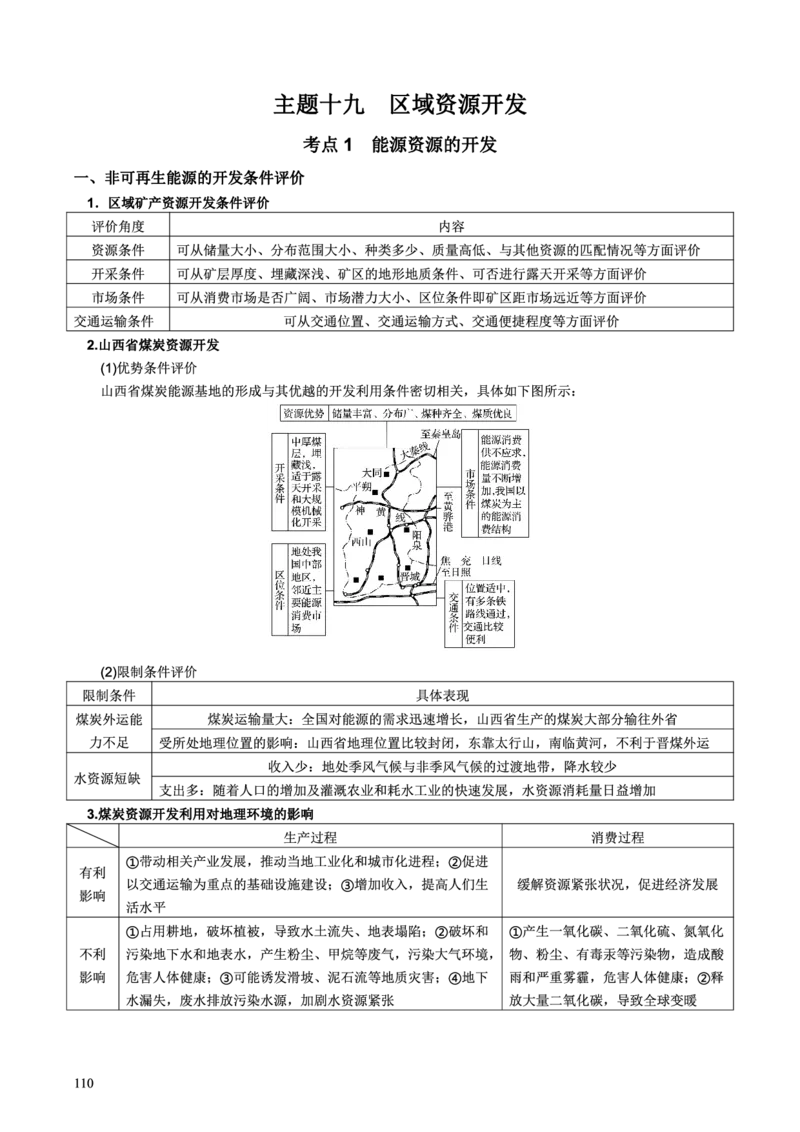 整合突破专题学案主题十九：区域资源开发（高三地理自主复习资料，pdf版）_9.2025地理总复习_2023年新高考复习资料_专项复习