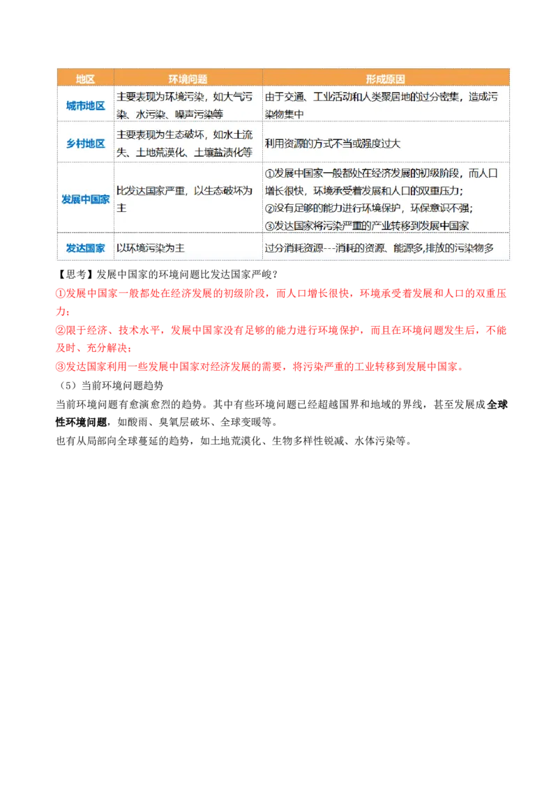 第29讲环境问题与可持续发展（讲义）（解析版）_9.2025地理总复习_2024年新高考资料_1.2024一轮复习_2024年高考地理一轮复习讲练测（新教材新高考）