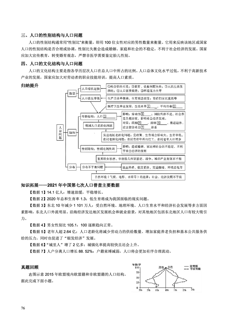 整合突破专题学案主题十二：人口与城市（高三地理自主复习资料，pdf版）_9.2025地理总复习_2023年新高考复习资料_专项复习