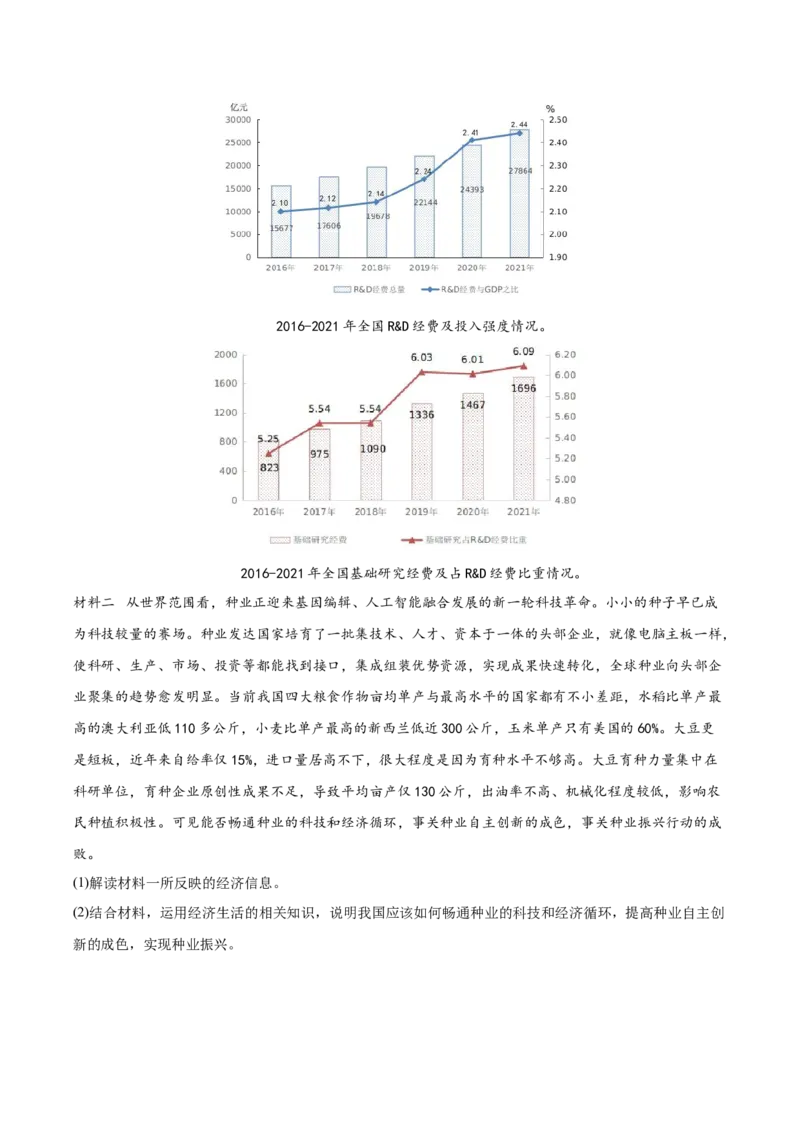 2022年高考政治真题与模拟题分专题训练专题04发展社会主义市场经济（学生版）_8.2025政治总复习_2024年新高考资料_3.2024专项复习_赠2022年高考政治真题与模拟题分专题训练