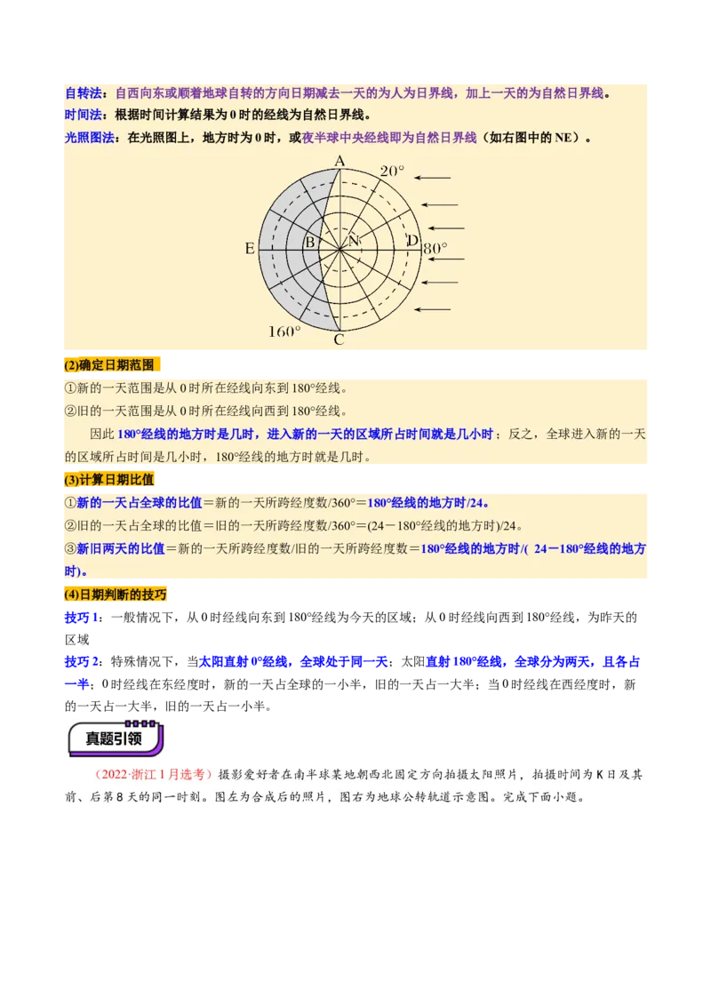 第04讲地球的自转及其地理意义（讲义）（解析版）_9.2025地理总复习_2025年新高考资料_一轮复习_2025年高考地理一轮复习讲练测（新教材新高考）