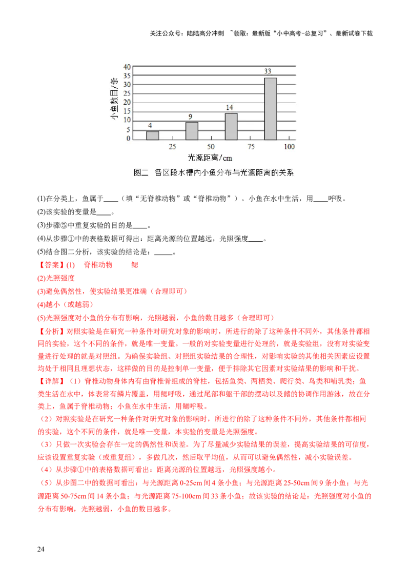 题型03实验探究（讲练）（解析版）_02中考总复习（2026版更新中）_08-生物-中考总复习_2025中考复习资料_2025中考二轮课件ppt+讲义+练习生物_讲义+练习