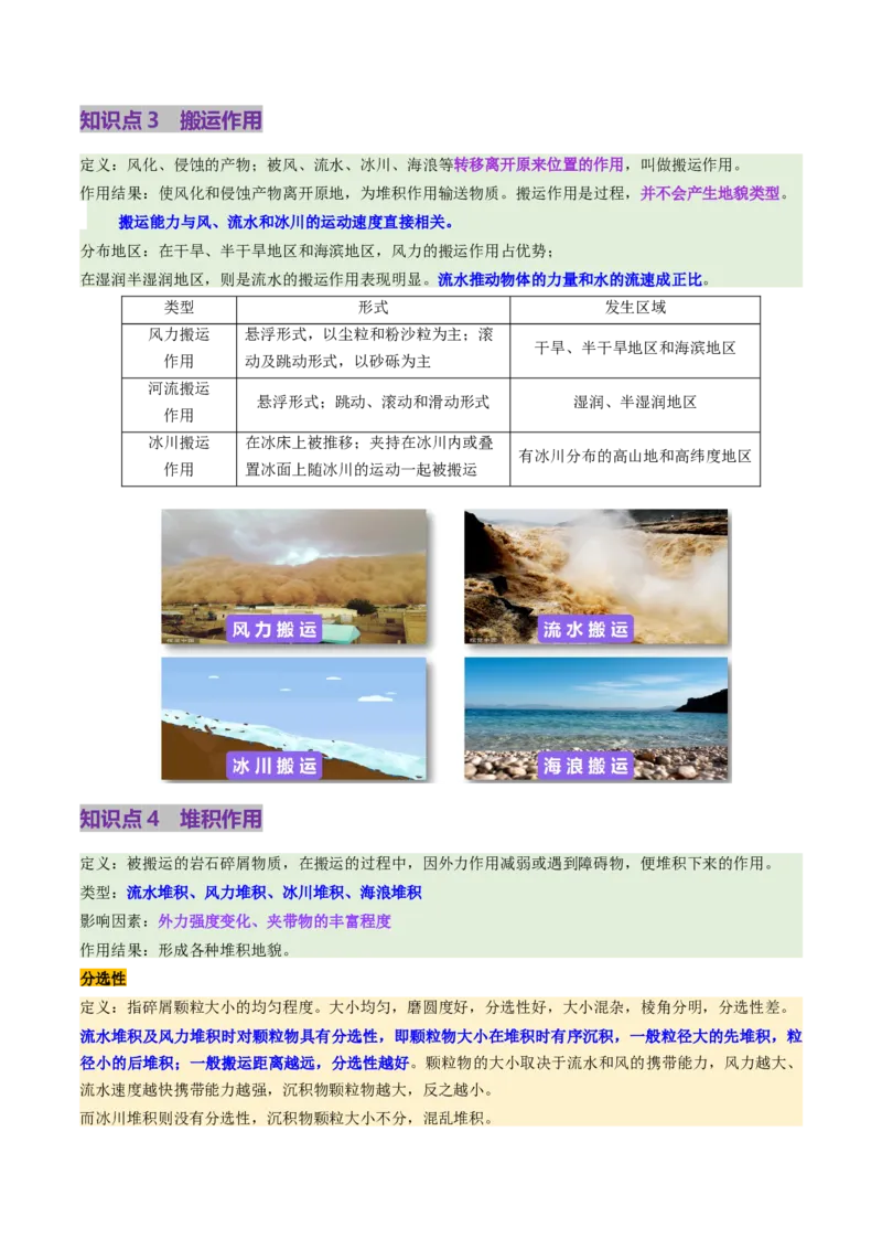 第14讲外力作用与地表形态（含河流地貌、河流冲淤）（讲义）（原卷版）_9.2025地理总复习_2025年新高考资料_一轮复习_2025年高考地理一轮复习讲练测（新教材新高考）