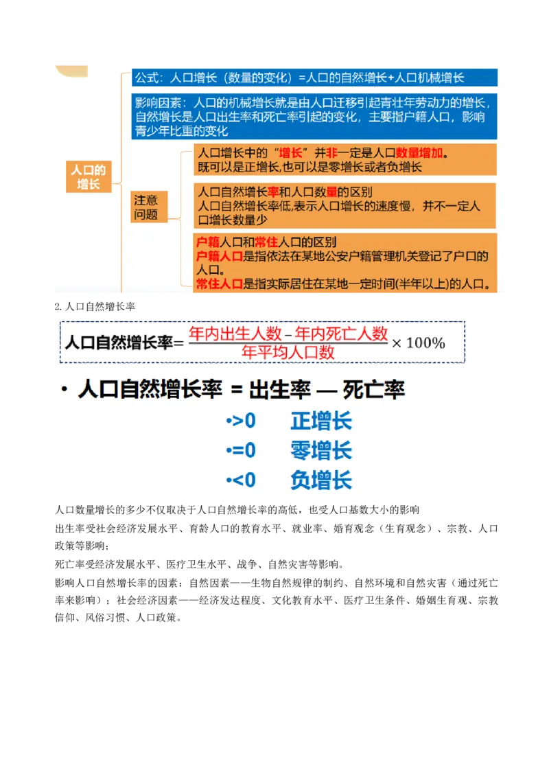 第20讲人口分布和人口容量（讲义）（原卷版）_9.2025地理总复习_2024年新高考资料_1.2024一轮复习_2024年高考地理一轮复习讲练测（新教材新高考）