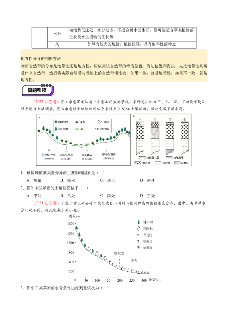 第18讲自然环境的地域差异性（讲义）（原卷版）_9.2025地理总复习_2025年新高考资料_一轮复习_2025年高考地理一轮复习讲练测（新教材新高考）