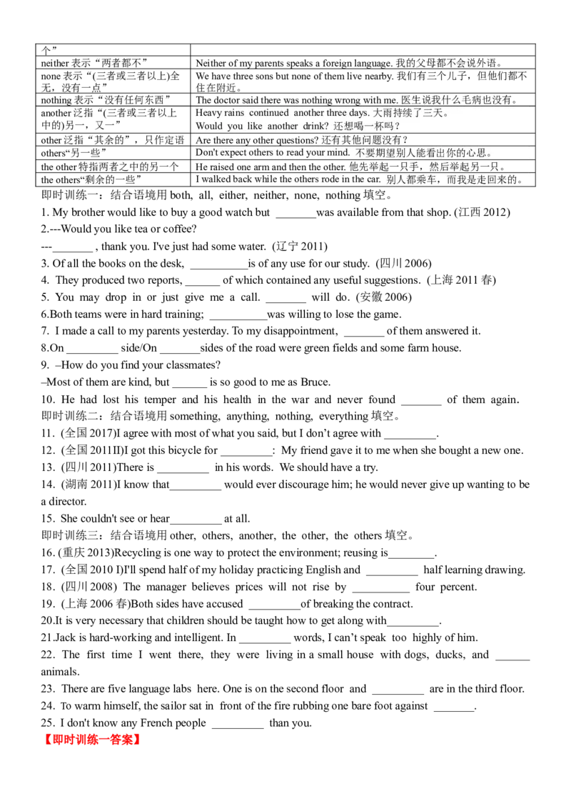 专题21代词四大类八个要点（讲案）解析版_3.2025英语总复习_2025年新高考资料_一轮复习_2025年高考英语一轮复习知识清单