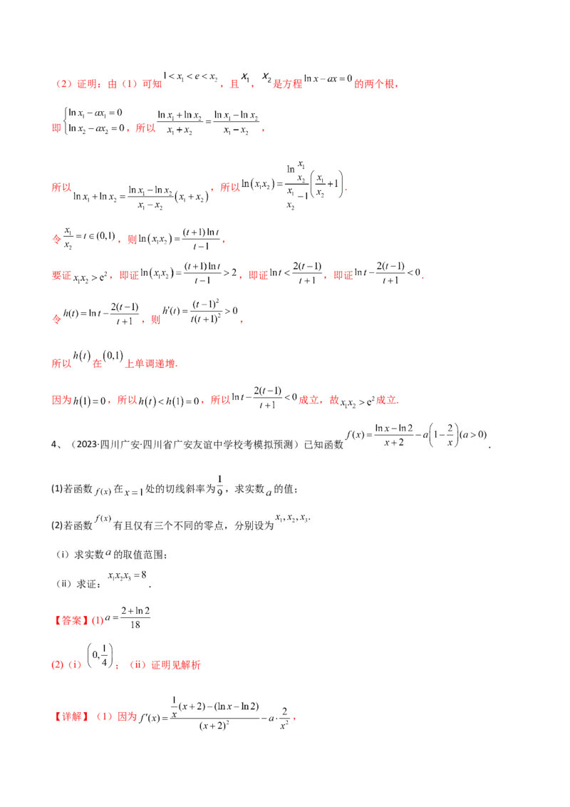 专题10导数的综合运用（解析版）_2.2025数学总复习_2024年新高考资料_2.2024二轮复习_2024年高三数学二轮优化提优专题训练