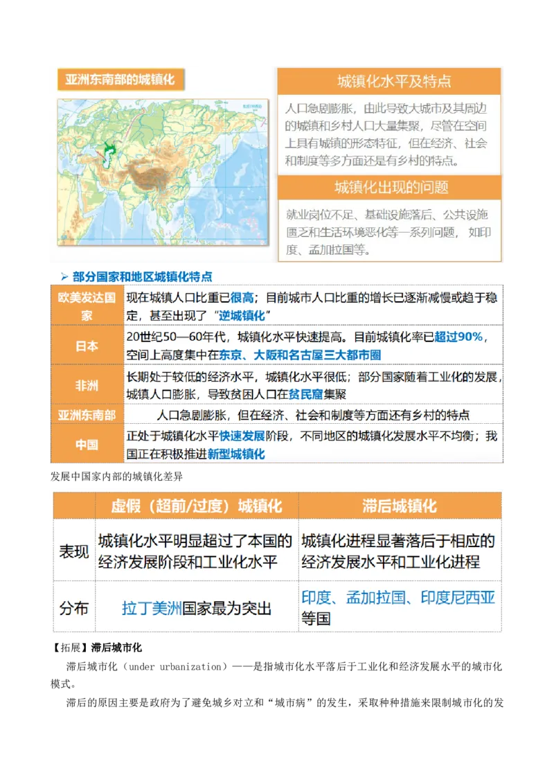 第23讲城镇化（讲义）（解析版）_9.2025地理总复习_2024年新高考资料_1.2024一轮复习_2024年高考地理一轮复习讲练测（新教材新高考）