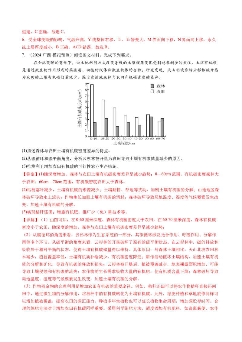 第16讲植被和土壤（练习）（解析版）_9.2025地理总复习_2025年新高考资料_一轮复习_2025年高考地理一轮复习讲练测（新教材新高考）