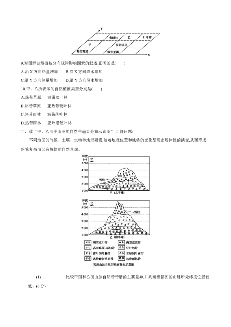 第13讲自然地理环境的差异性-备战2023年高考地理一轮复习讲义+练习（全国通用）（原卷版）_9.2025地理总复习_2023年新高考复习资料_一轮复习_备战2023年高考地理一轮复习讲义+练习