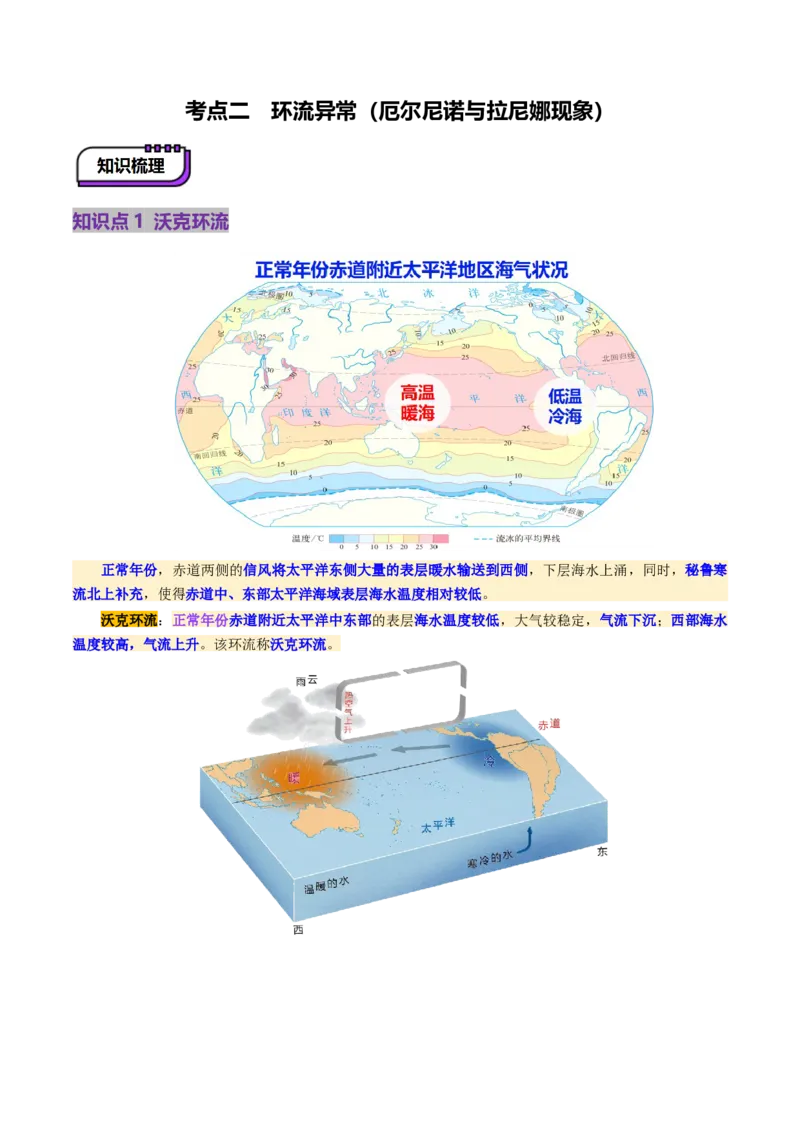 第12讲海&mdash;气相互作用和环流异常（讲义）（解析版）_9.2025地理总复习_2025年新高考资料_一轮复习_2025年高考地理一轮复习讲练测（新教材新高考）