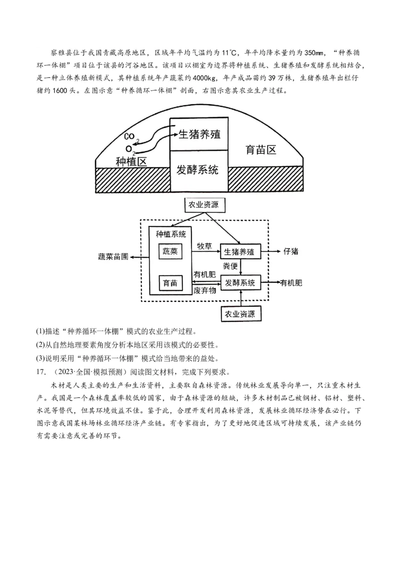第29讲环境问题与可持续发展（练习）（原卷版）_9.2025地理总复习_2024年新高考资料_1.2024一轮复习_2024年高考地理一轮复习讲练测（新教材新高考）