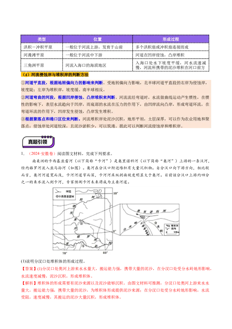 第14讲外力作用与地表形态（含河流地貌、河流冲淤）（讲义）（解析版）_9.2025地理总复习_2025年新高考资料_一轮复习_2025年高考地理一轮复习讲练测（新教材新高考）