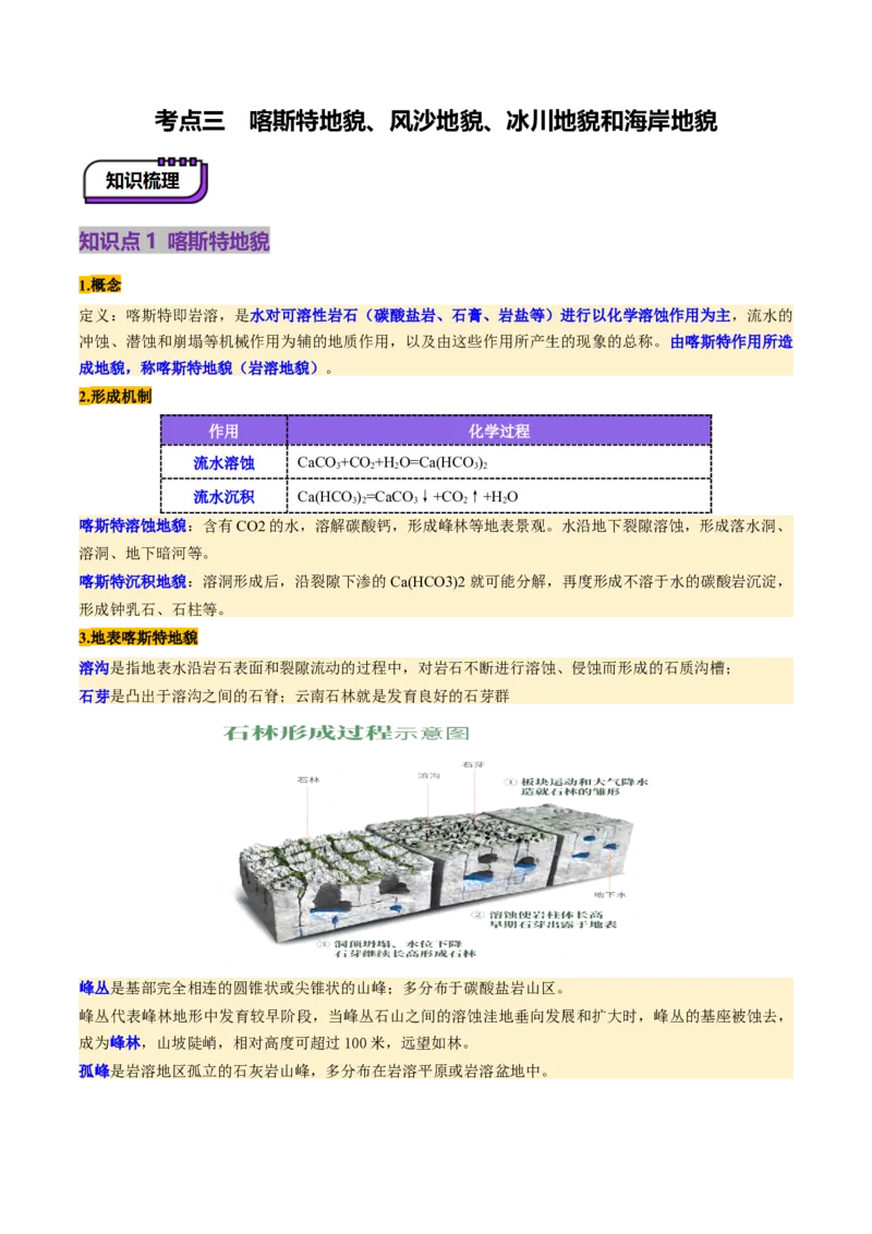 第14讲外力作用与地表形态（含河流地貌、河流冲淤）（讲义）（解析版）_9.2025地理总复习_2025年新高考资料_一轮复习_2025年高考地理一轮复习讲练测（新教材新高考）