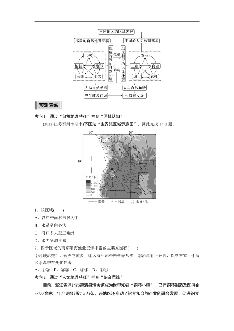 第1部分专题10考点2　区域特征分析_9.2025地理总复习_赠品通用版（老高考）复习资料_二轮复习_2023年高考地理二轮复习讲义+课件（全国版）_2023年高考地理二轮复习讲义（全国版）