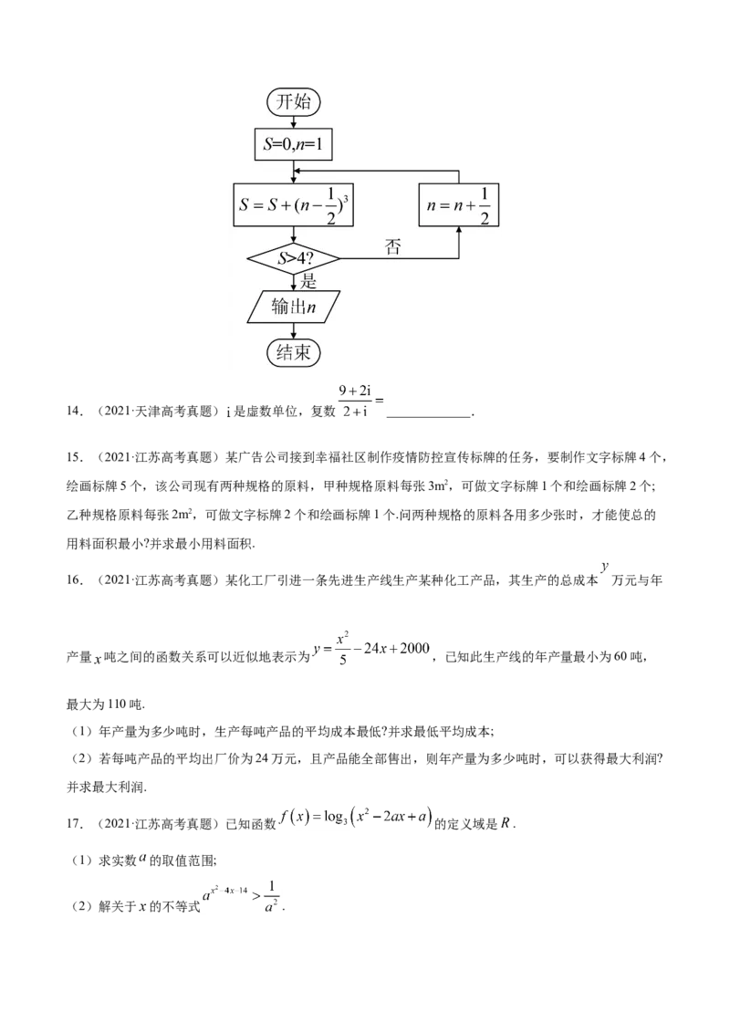 专题10不等式、推理与证明、算法初步、复数-2021年高考真题和模拟题数学（文）分项汇编（全国通用）（原卷版）_2.2025数学总复习_2023年新高考资料_一轮复习_2023新高考一轮复习讲义+课件