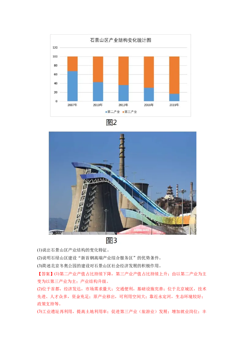 工业（解析版）-2023届高三地理一轮复习主观题暑期分专题训练_9.2025地理总复习_赠品通用版（老高考）复习资料_一轮复习