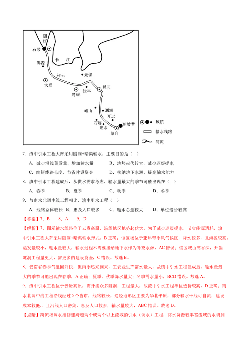热点05工程建设-2024年高考地理热点&middot;重点&middot;难点专练（新高考专用）（解析版）_9.2025地理总复习_2024年新高考资料_3.2024专项复习