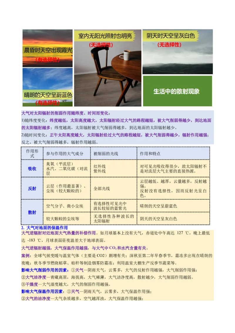 第06讲大气的组成、垂直结构及受热过程（讲义）（解析版）_9.2025地理总复习_2025年新高考资料_一轮复习_2025年高考地理一轮复习讲练测（新教材新高考）