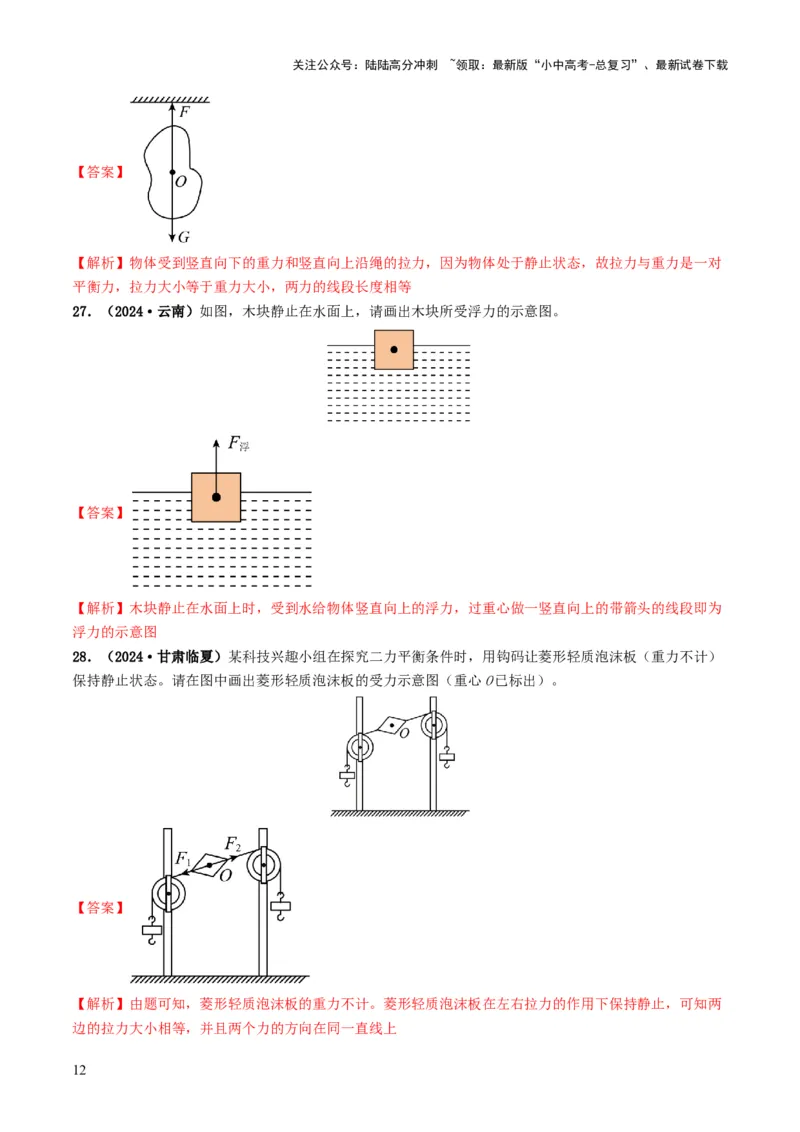 题型01作图专练-备战2025年中考物理真题题源解密（全国通用）（解析版）_02中考总复习（2026版更新中）_04-物理-中考总复习_2025年中考复习资料