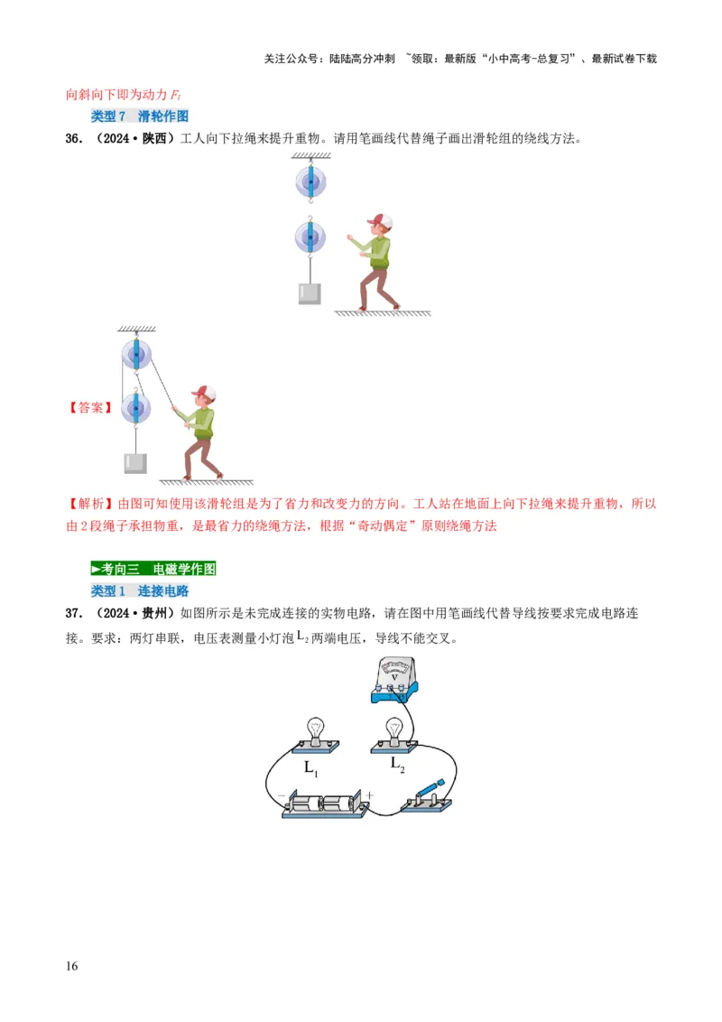 题型01作图专练-备战2025年中考物理真题题源解密（全国通用）（解析版）_02中考总复习（2026版更新中）_04-物理-中考总复习_2025年中考复习资料