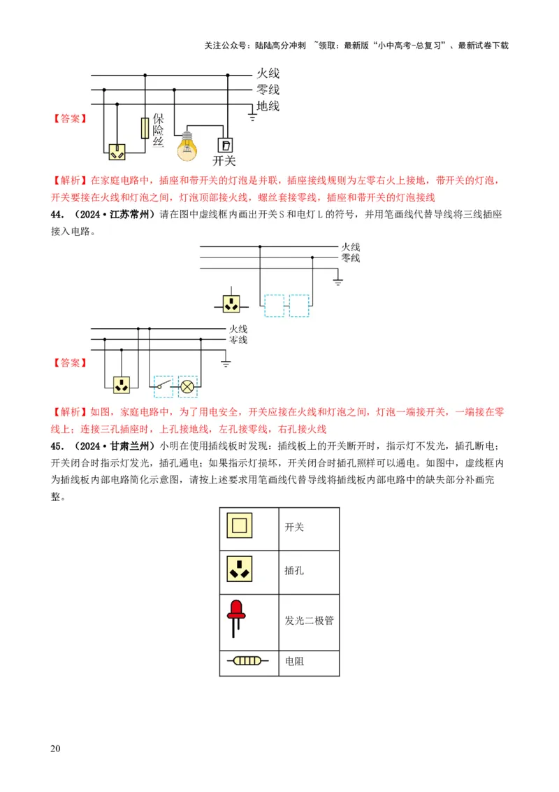 题型01作图专练-备战2025年中考物理真题题源解密（全国通用）（解析版）_02中考总复习（2026版更新中）_04-物理-中考总复习_2025年中考复习资料