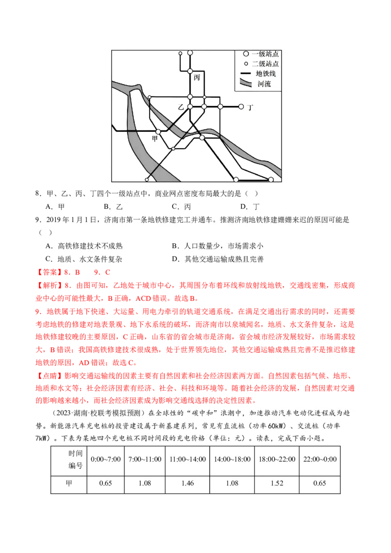 第22讲城乡空间结构和景观（练习）（解析版）_9.2025地理总复习_2024年新高考资料_1.2024一轮复习_2024年高考地理一轮复习讲练测（新教材新高考）