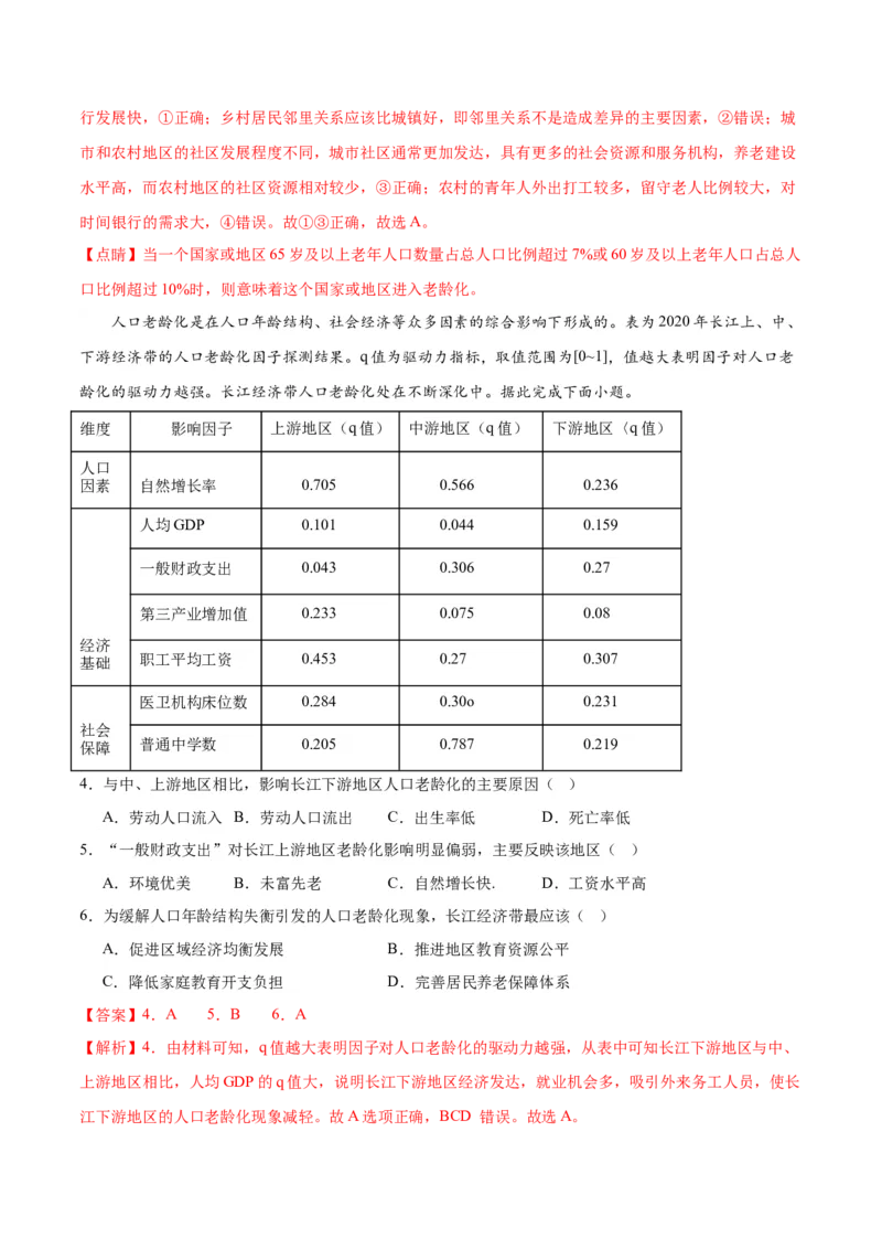 热点06人口、资源、环境-2024年高考地理热点&middot;重点&middot;难点专练（新高考专用）（解析版）_9.2025地理总复习_2024年新高考资料_3.2024专项复习
