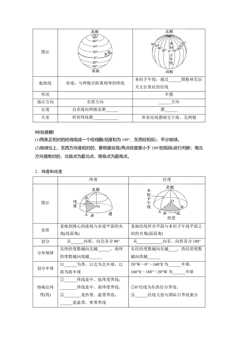 第一章　课时1　地球仪与地图_9.2025地理总复习_2025年新高考资料_一轮复习_2025高考大一轮复习讲义+练习（完结）_2025高考大一轮复习地理（人教版）_2025大一轮复习讲义