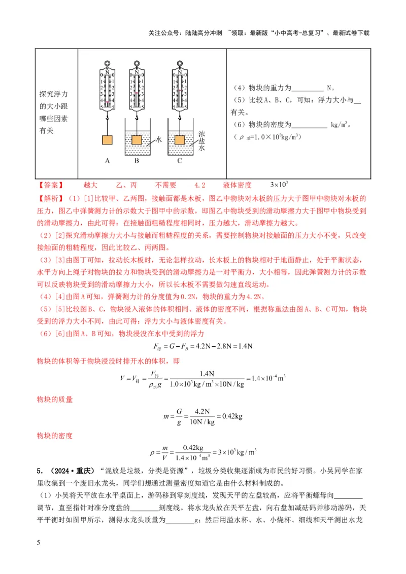 题型02特殊方法测密度-备战2025年中考物理真题题源解密（全国通用）（解析版）_02中考总复习（2026版更新中）_04-物理-中考总复习_2025年中考复习资料
