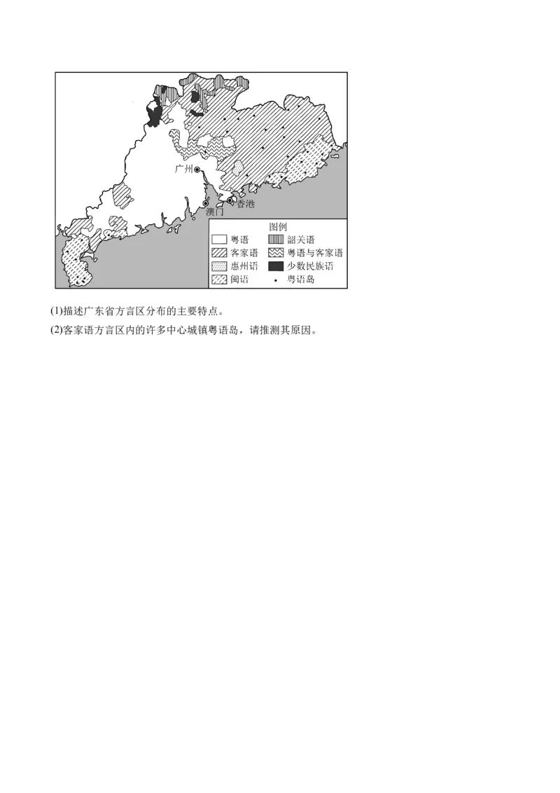 微专题人口问题、传统文化和民居、城市群（练习）（原卷版）_9.2025地理总复习_2024年新高考资料_2.2024二轮复习_2024年高考地理二轮复习讲练测（新教材新高考）_微专题