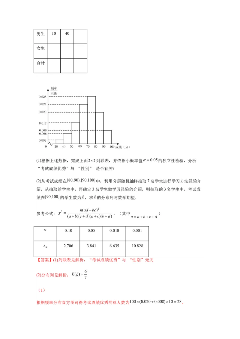 专题10-2概率统计（解答题）(解析版）_2.2025数学总复习_2023年新高考资料_二轮复习_2023年高考数学二轮热点题型归纳演练（新高考专用）