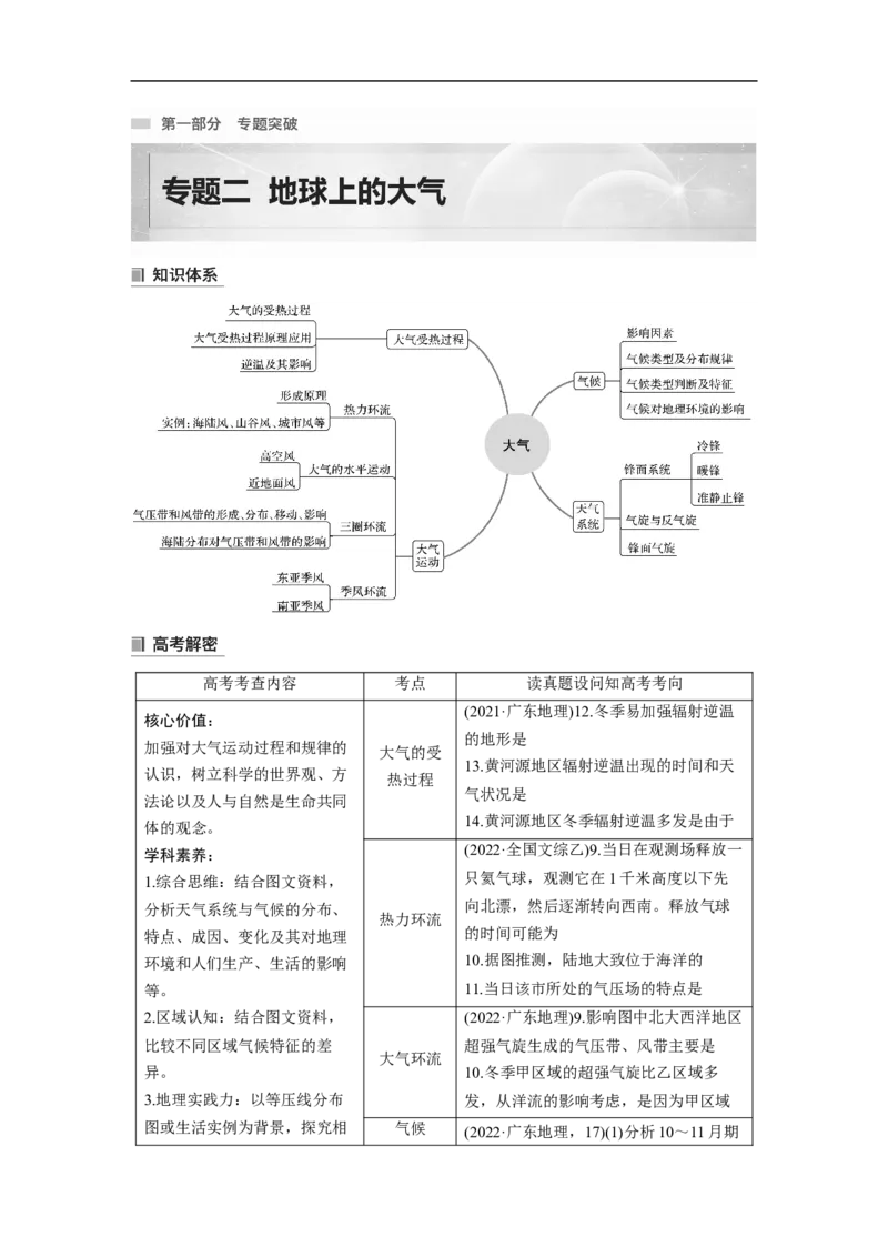 第1部分专题2考点1　大气的受热过程_9.2025地理总复习_赠品通用版（老高考）复习资料_二轮复习_2023年高考地理二轮复习讲义+课件（全国版）_2023年高考地理二轮复习讲义（全国版）