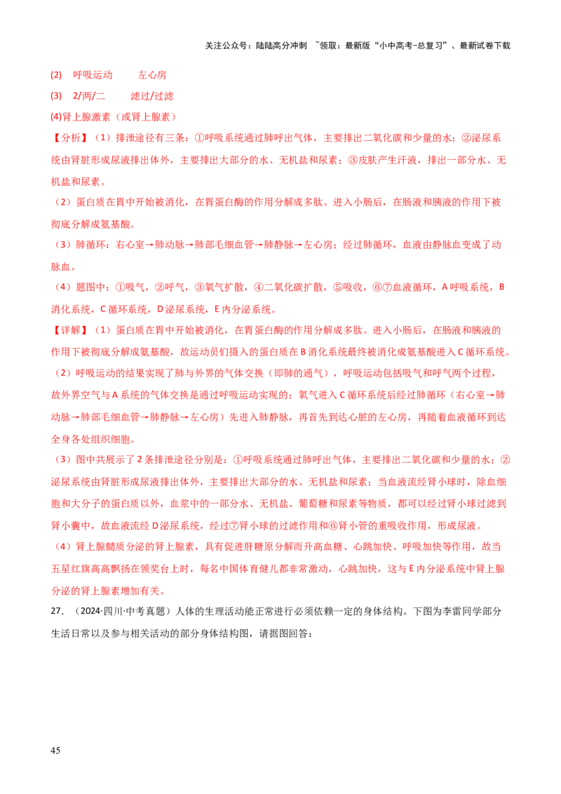 题型02生物图表解题技巧（解析版）_02中考总复习（2026版更新中）_08-生物-中考总复习_2025中考复习资料_2025年中考生物答题方法模板_题型02生物图表解题技巧-2025年中考生物答题方法模板