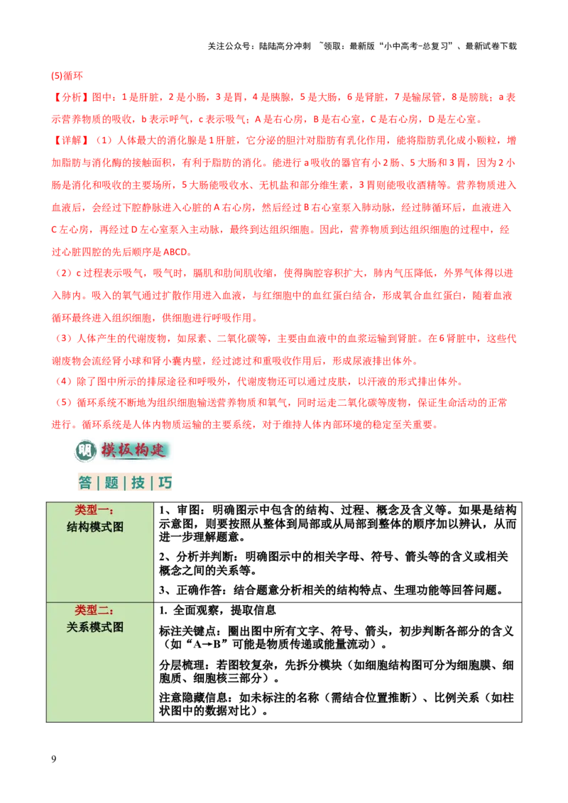 题型02生物图表解题技巧（解析版）_02中考总复习（2026版更新中）_08-生物-中考总复习_2025中考复习资料_2025年中考生物答题方法模板_题型02生物图表解题技巧-2025年中考生物答题方法模板