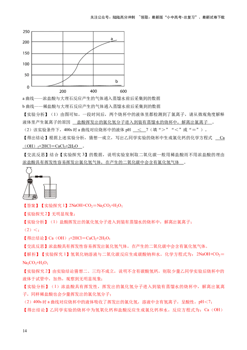 题型04科学探究题（解析版）_02中考总复习（2026版更新中）_05-化学-中考总复习_2024年中考复习资料_三轮复习_查漏补缺2024年中考化学复习冲刺过关（全国通用）_查补能力&bull;提升练
