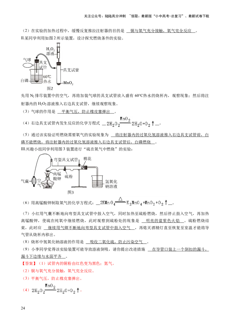 题型04科学探究题（解析版）_02中考总复习（2026版更新中）_05-化学-中考总复习_2024年中考复习资料_三轮复习_查漏补缺2024年中考化学复习冲刺过关（全国通用）_查补能力&bull;提升练