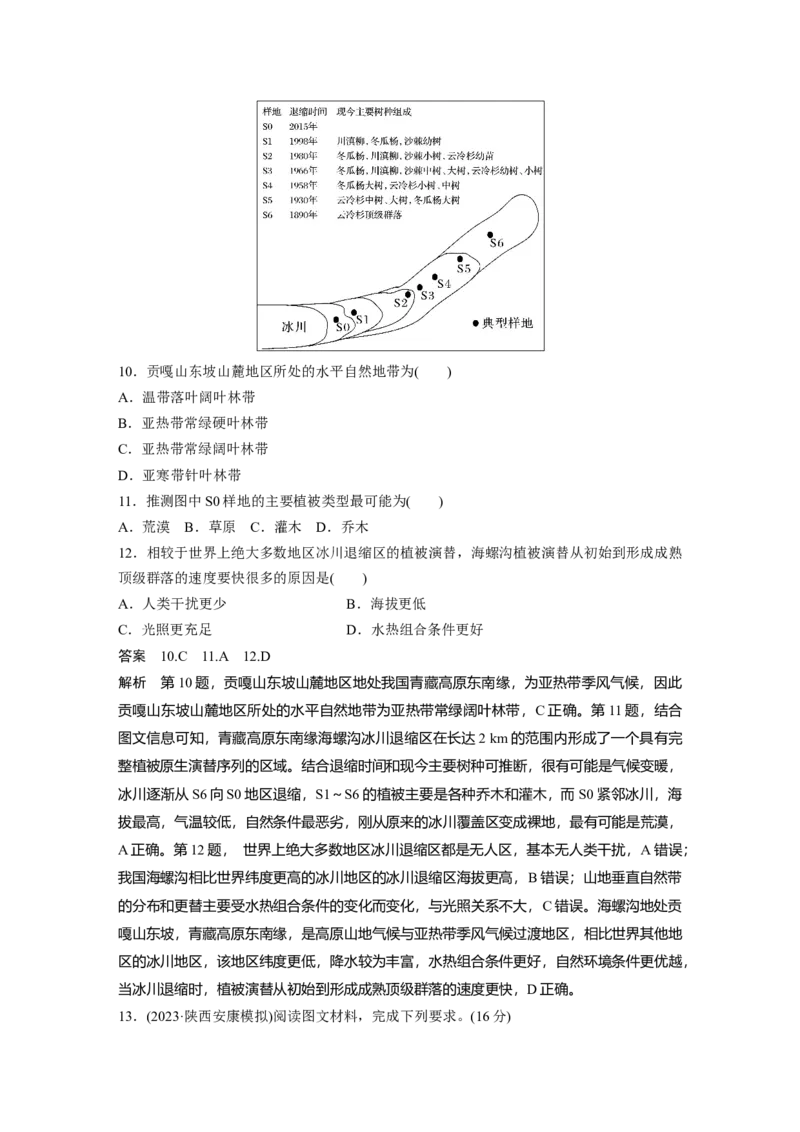 第六章　第2讲　课时38　垂直地域分异规律_9.2025地理总复习_2025年新高考资料_一轮复习_2025高考大一轮复习讲义+练习（完结）_2025高考大一轮复习地理（人教版）