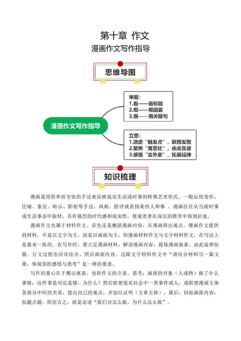 专题11：漫画作文写作指导（解析版）-上好课2025年高考语文一轮复习知识清单_1.2025语文总复习_2025年新高考资料_一轮复习_2025年高考语文一轮复习知识清单_第十章作文