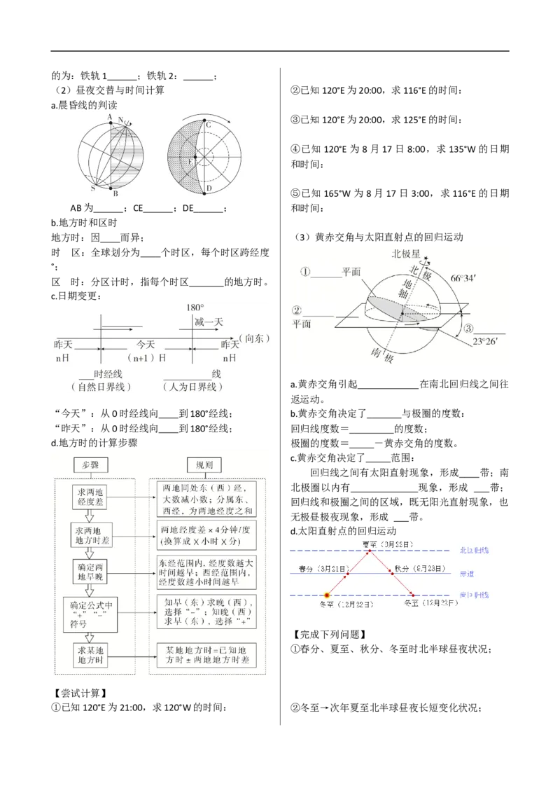 讲+练2.2地球运动的规律（自转+公转）-考点聚焦2023年高考地理总复习讲练测_9.2025地理总复习_赠品通用版（老高考）复习资料_专项复习