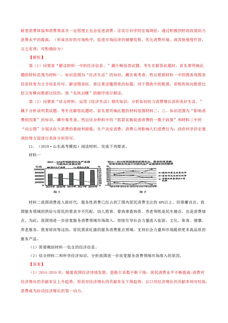 专题02消费（解析版）_8.2025政治总复习_赠品通用版（老高考）复习资料_专项复习_答题模板_2020年高考政治主观题答题模板(等24份资料)_专题02消费-2020年高考政治主观题答题模板