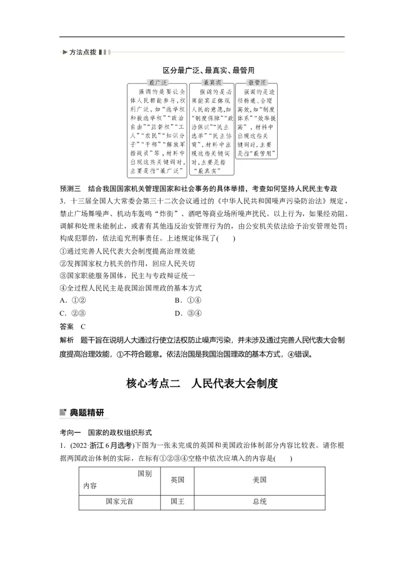 2023年高考政治二轮复习（新高考版）专题6　课时1　我国的国体与政体_8.2025政治总复习_2023年新高考资料_二轮复习_2023年高考政治二轮复习讲义+课件（新高考版）
