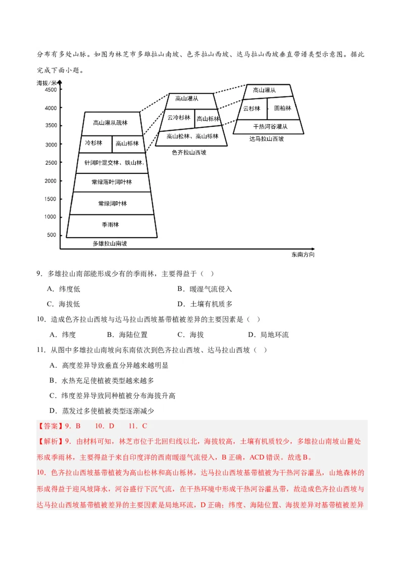 考点巩固卷06自然环境整体性与差异性-2024年高考地理一轮复习考点通关卷（新高考通用）（解析版）_9.2025地理总复习_2024年新高考资料_1.2024一轮复习