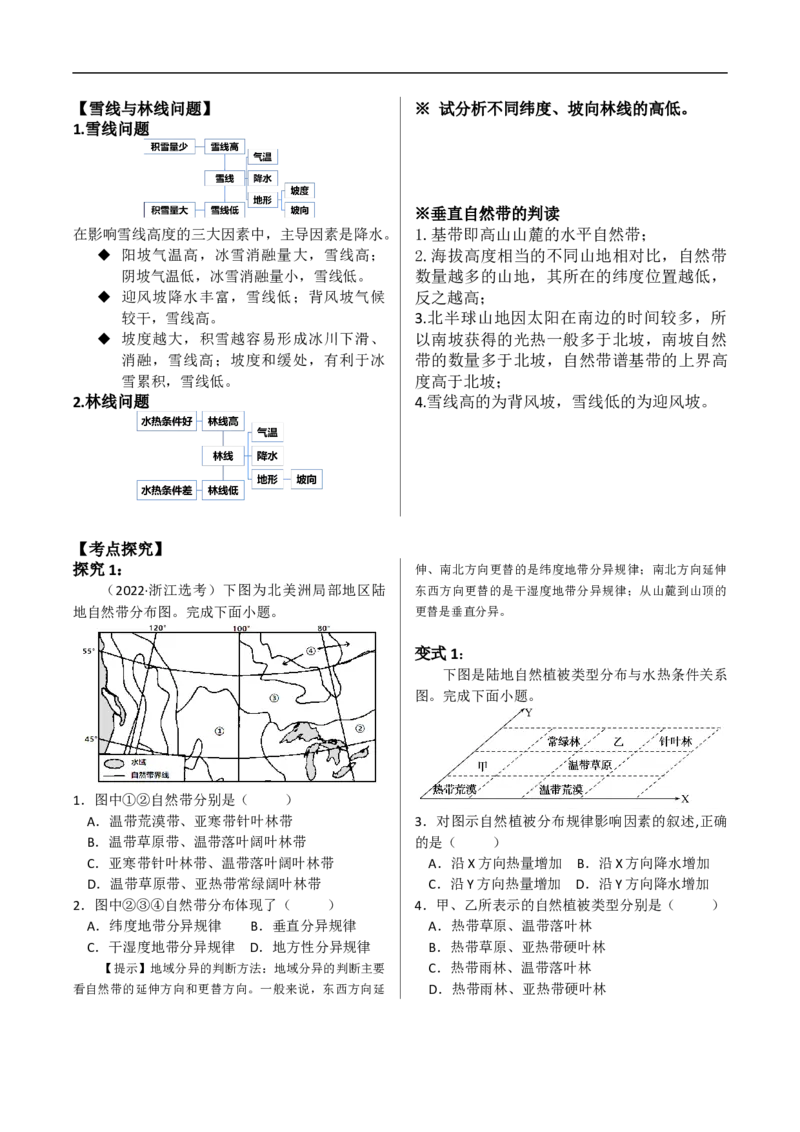 讲+练6.3自然环境的差异性-考点聚焦2023年高考地理总复习讲练测_9.2025地理总复习_赠品通用版（老高考）复习资料_专项复习_考点聚焦2023年高考地理总复习讲练测