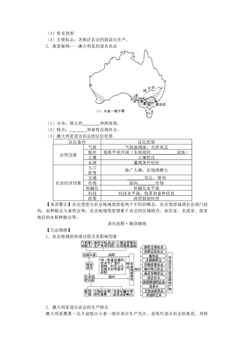 统考版2023版高三地理一轮复习第24讲农业区位因素与农业地域类型学生用书_9.2025地理总复习_赠品通用版（老高考）复习资料_一轮复习_通用版2023届高三地理一轮复习全册学案